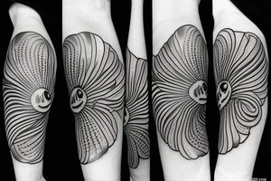butterfly flower moon sun snake tattoo idea