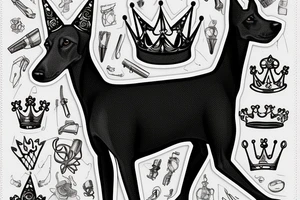 doberman with a crown tattoo idea