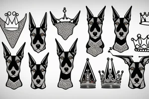 doberman with a crown tattoo idea