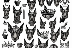 naughty doberman with a crown tattoo idea
