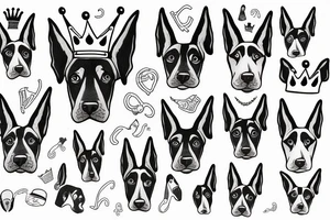 naughty doberman with a crown tattoo idea
