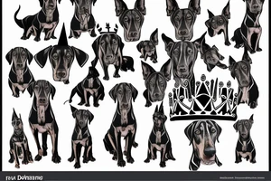 naughty doberman with a crown tattoo idea
