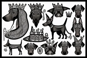 naughty doberman with a crown tattoo idea
