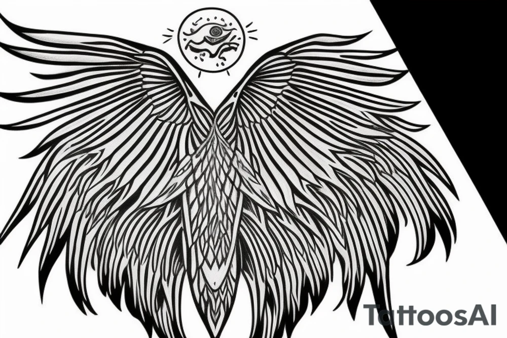 pharaoh with the wings behind the sun tattoo idea