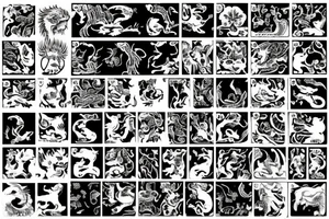 Mainly tiger, with snow and a small dragon. Hide a rooster, dolphin and shrimp. Subtile notes of orchids. And add a Chinese mouth organ tattoo idea