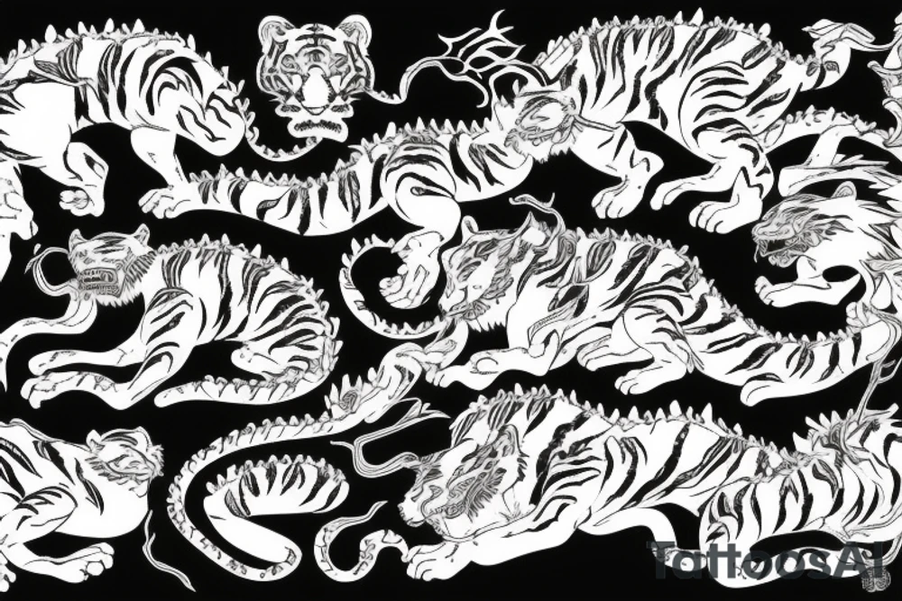 Tiger snow with dragon tattoo idea