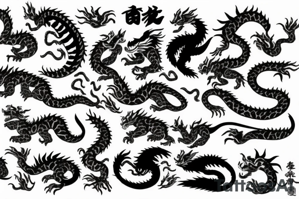 Tiger snow with dragon tattoo idea