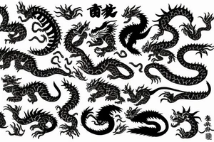 Tiger snow with dragon tattoo idea