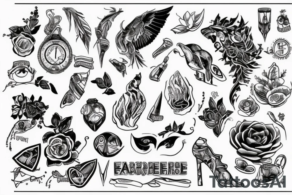 Бог Анубис на фоне подземного царства tattoo idea