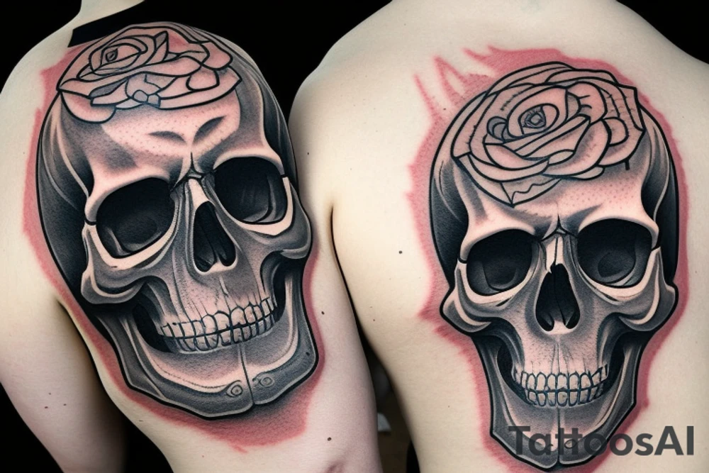 Horror Skull roughly painted with smoke  Sleeve tattoo idea