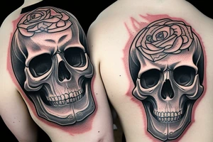Horror Skull roughly painted with smoke  Sleeve tattoo idea