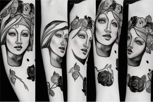 Femme avec une peau d'ours sur la tête tattoo idea