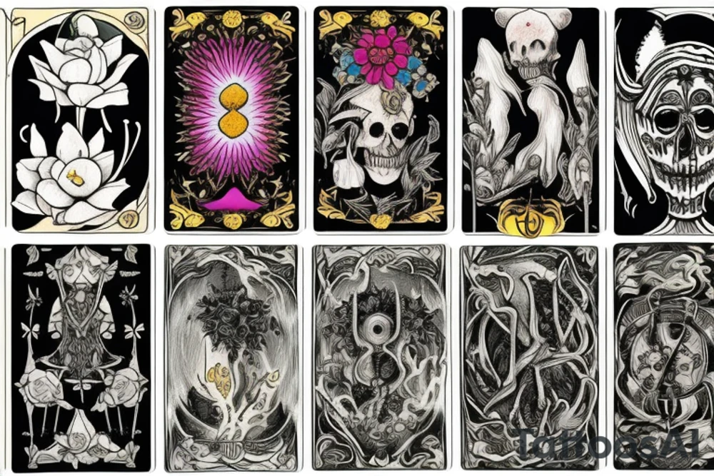 Tarot death card Flower tattoo idea