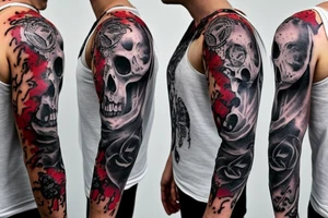 Death Sleeve Skulls, blood tattoo idea