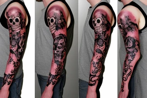 Death Sleeve Skulls, blood tattoo idea