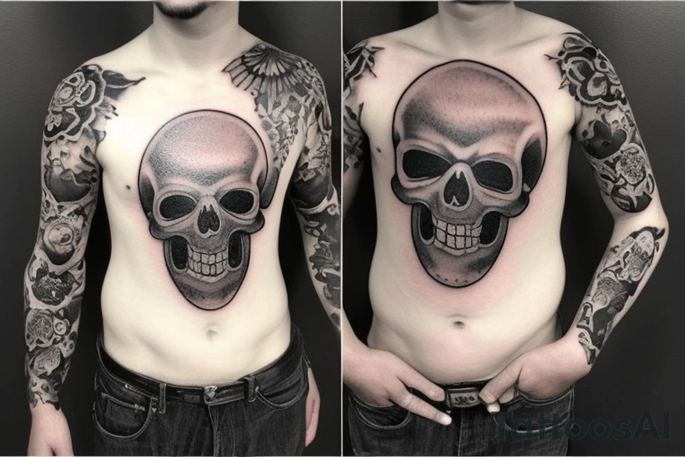 Death Sleeve Skulls with smoke tattoo idea