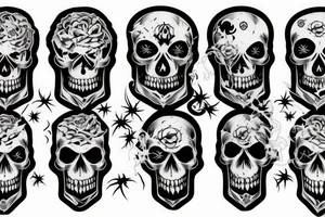 Death Sleeve Skulls with smoke tattoo idea