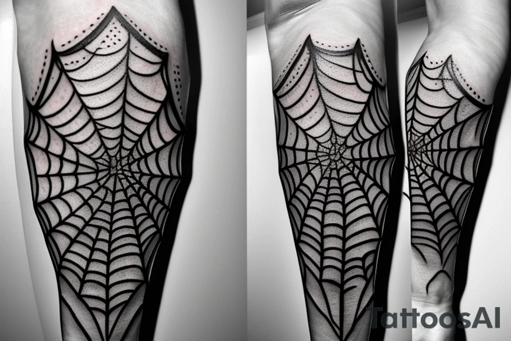 Spiderweb on elbow Skull surrounding with smoke tattoo idea
