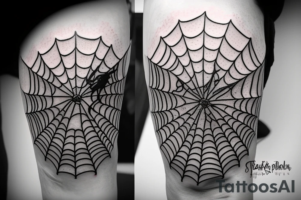 Spiderweb on elbow Skull surrounding with smoke tattoo idea