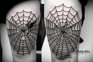 Spiderweb on elbow Skull surrounding with smoke tattoo idea
