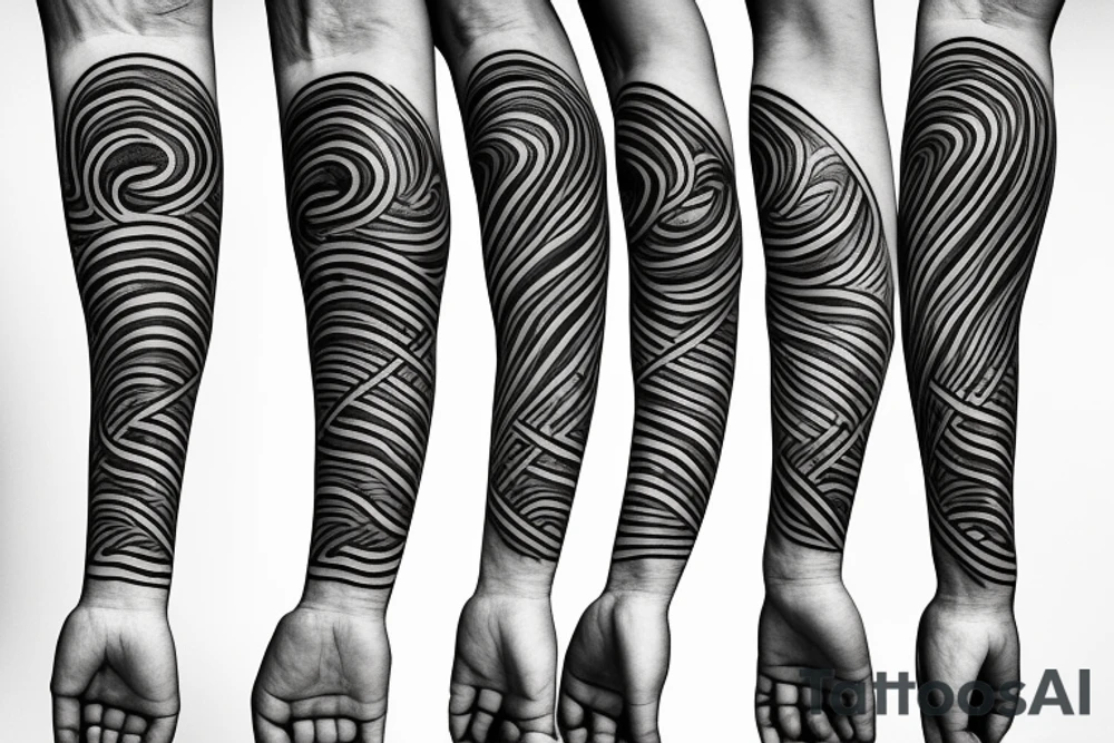 straight line with three lines on the end on the left arm tattoo idea