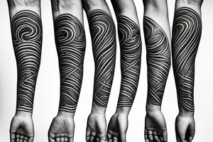straight line with three lines on the end on the left arm tattoo idea
