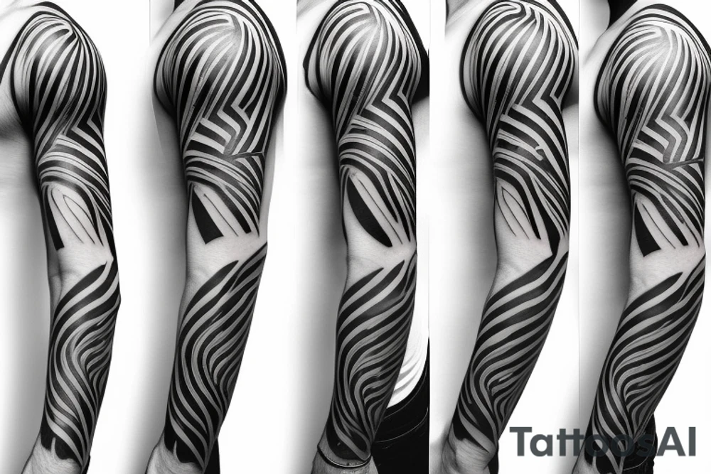 straight one line with three different thin straight lines on the end on the left arm tattoo idea