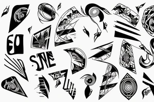 straight one line with three different thin straight lines on the end on the inside side of the left arm tattoo idea