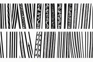straight one line with three different thin straight lines on the end on the inside side of the left arm tattoo idea