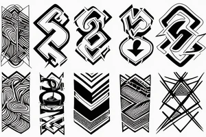 straight one line with three different thin straight lines on the end on the left arm tattoo idea