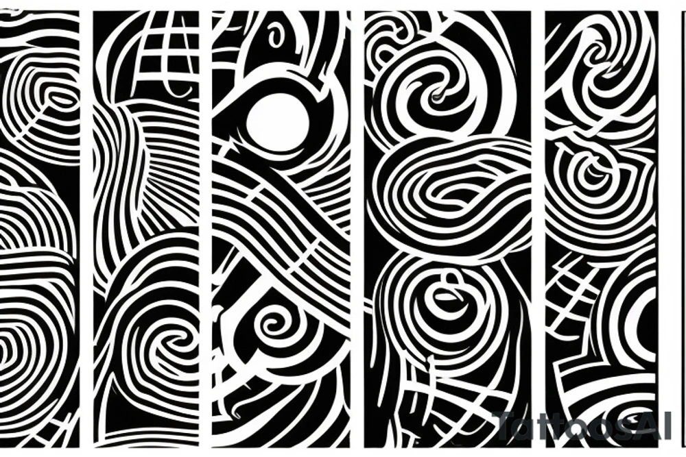 straight one line with three different thin straight lines on the end on the left arm tattoo idea