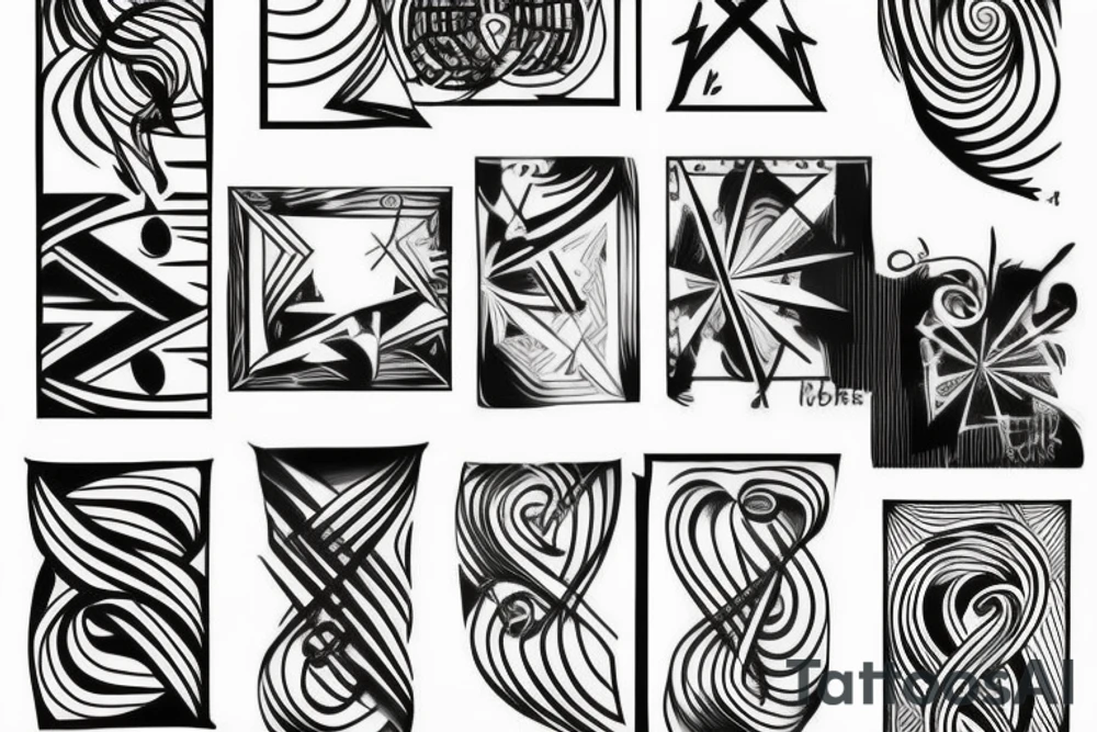 straight one line with three different thin straight lines on the end on the left arm tattoo idea