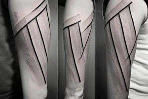 It is a tatoo on left arm. Main think is that is a straight line. But it has different thin size on the end of the main line. Those different thin size pieces are 15 centimeters long tattoo idea