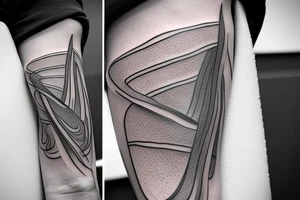 It is a tatoo on left arm. Main think is that is a straight line. But it has different thin size on the end of the main line. Those different thin size pieces are 15 centimeters long tattoo idea