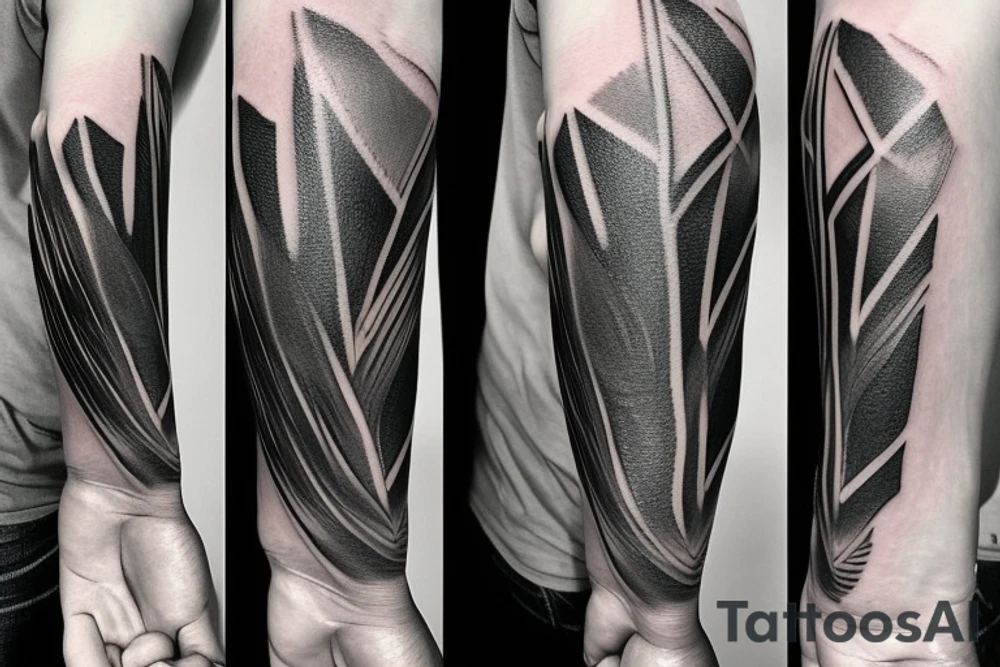 It is a tatoo on left arm. Main think is that is a straight line. But it has different thin size on the end of the main line. Those different thin size pieces are 15 centimeters long tattoo idea