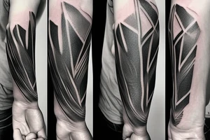 It is a tatoo on left arm. Main think is that is a straight line. But it has different thin size on the end of the main line. Those different thin size pieces are 15 centimeters long tattoo idea