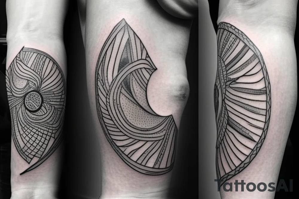 It is a tatoo on left arm. Main think is that is a straight line. But it has different thin size on the end of the main line. Those different thin size pieces are 15 centimeters long tattoo idea