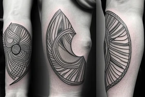 It is a tatoo on left arm. Main think is that is a straight line. But it has different thin size on the end of the main line. Those different thin size pieces are 15 centimeters long tattoo idea
