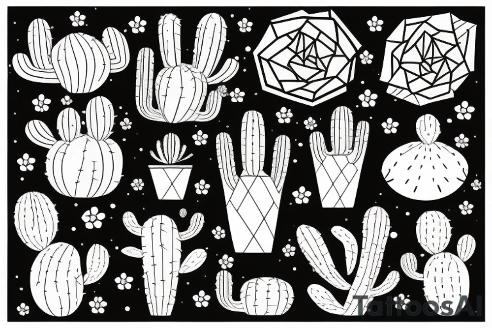 Cactus in pot tattoo idea