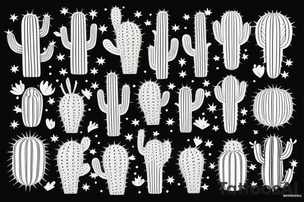 Cactus in pot tattoo idea