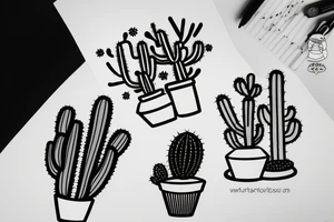 Cactus in pot tattoo idea