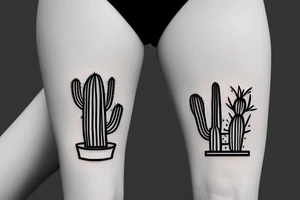Cactus in pot tattoo idea