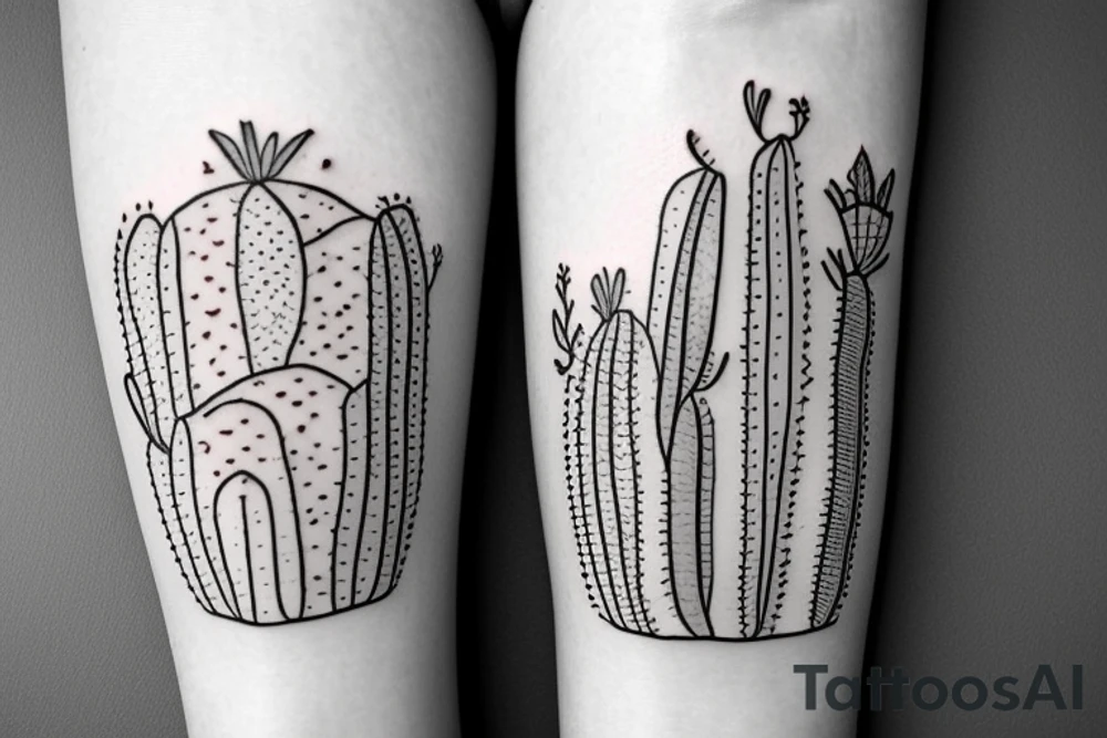 Cactus in pot , cute tattoo idea