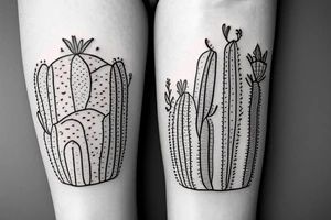 Cactus in pot , cute tattoo idea