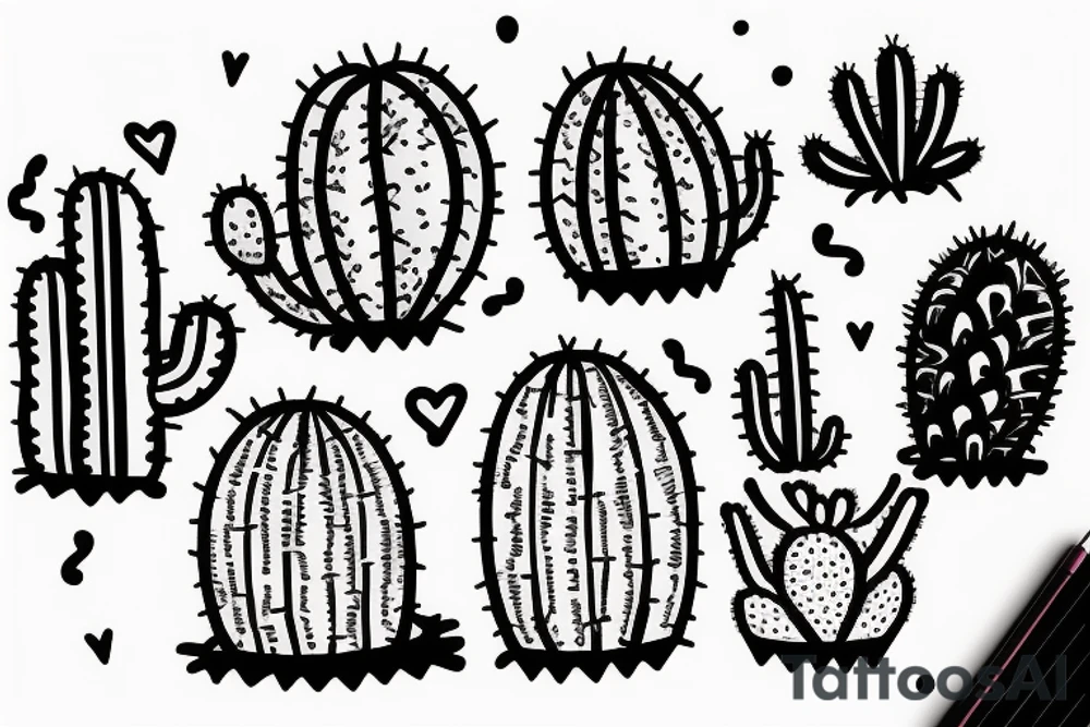 Cactus in pot , cute, little tattoo idea