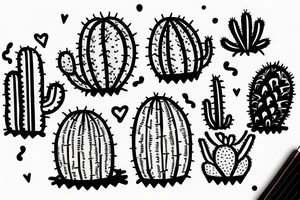 Cactus in pot , cute, little tattoo idea