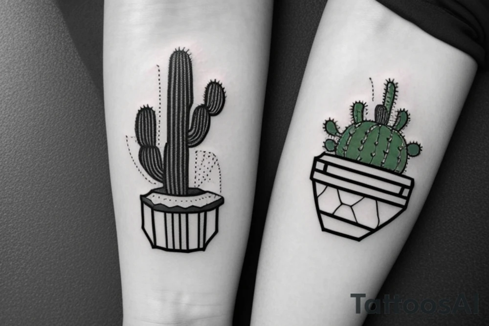 Cactus in pot , cute, little, black and white tattoo idea Cactus in pot , cute, little, black and white tattoo idea