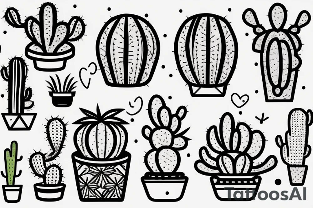 Cactus in pot , cute, little, black and white tattoo idea Cactus in pot , cute, little, black and white tattoo idea