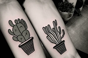 Cactus in pot , cute, little, small tattoo idea