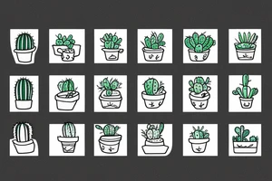 Cactus in pot , cute, little, small, 2 banchs tattoo idea